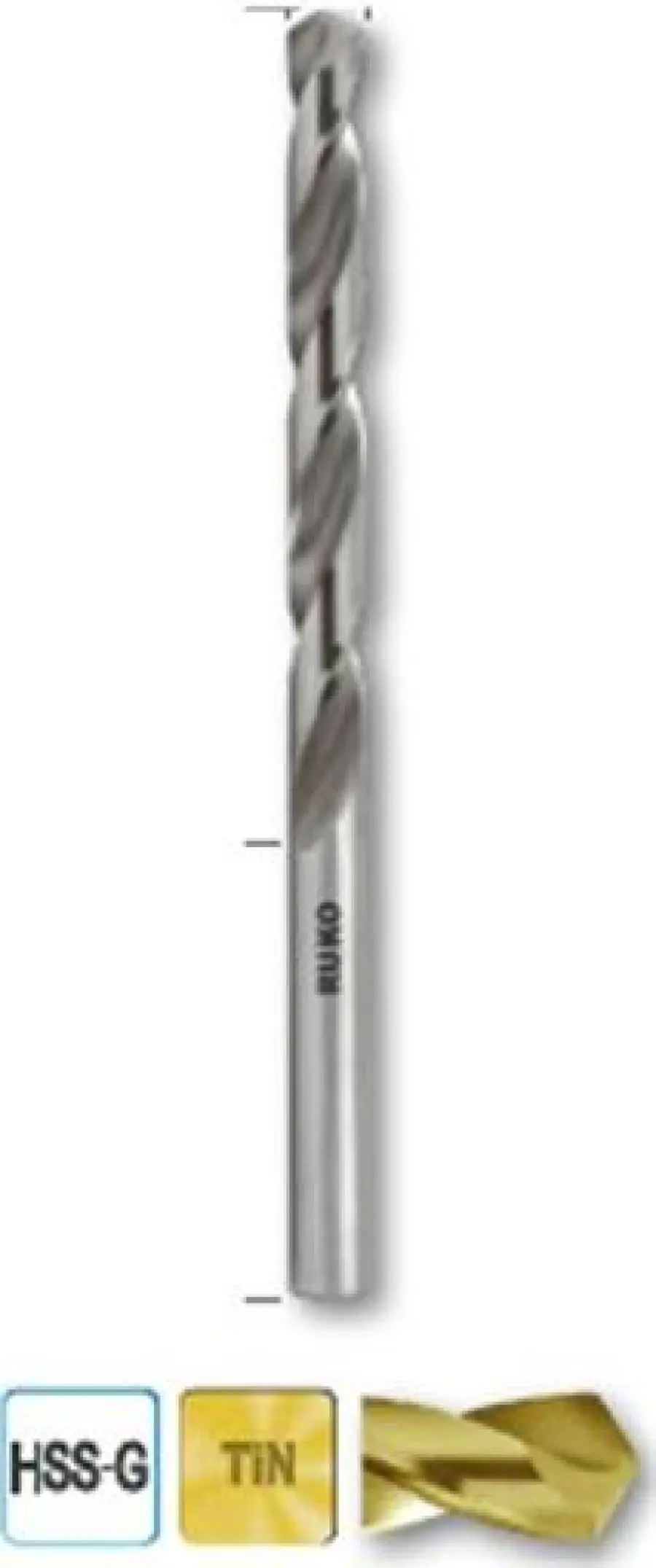 vrták vybruš. HSS-TiN 4.6 mm DIN 338 N